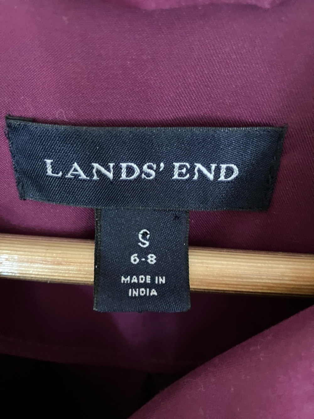Lands' End Fuchsia Purple Spring Raincoat Trench Jacket Coat Small - Picture 4 of 16